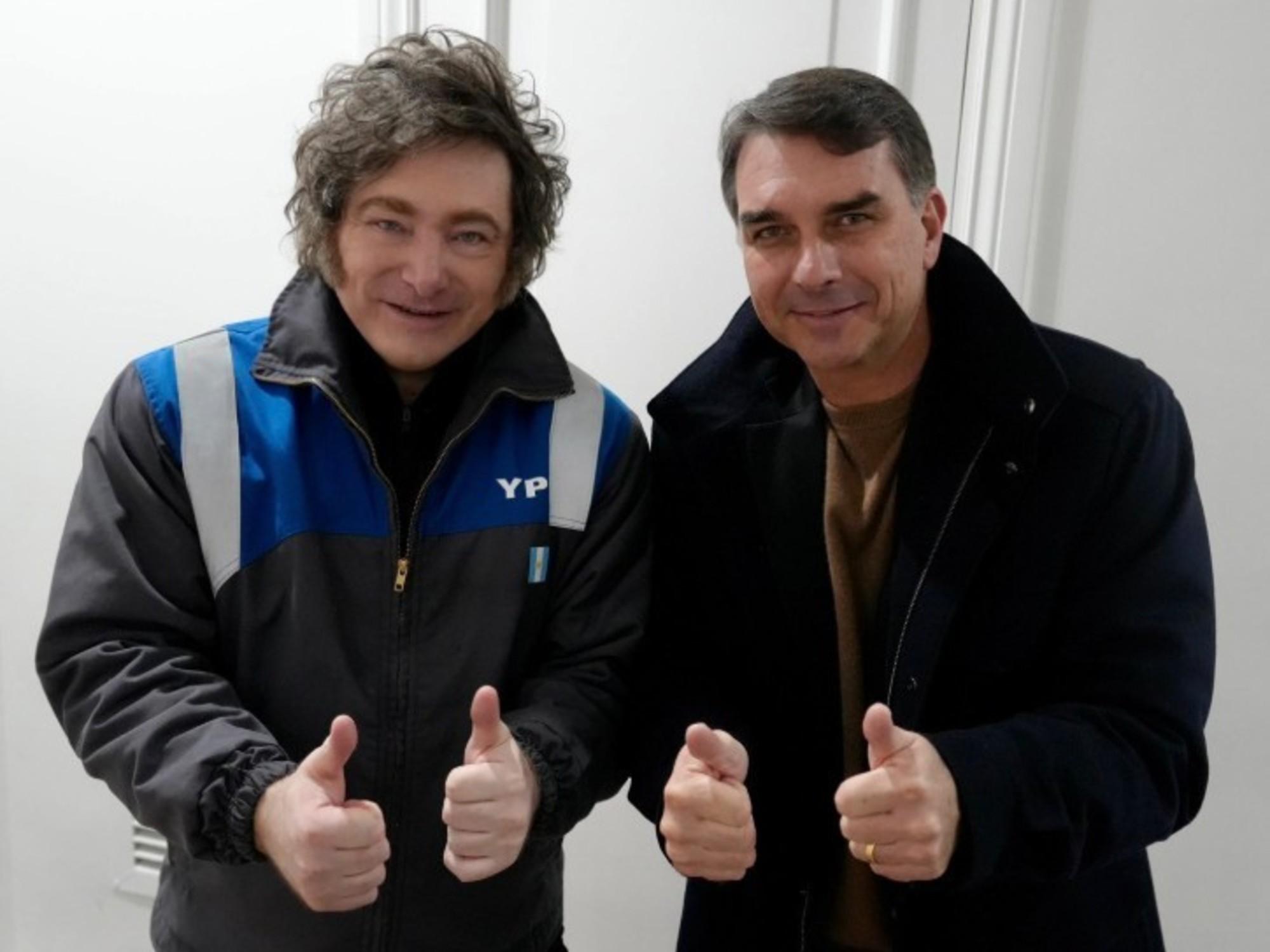 Javier Milei en Brasil: el respaldo clave a Flavio Bolsonaro