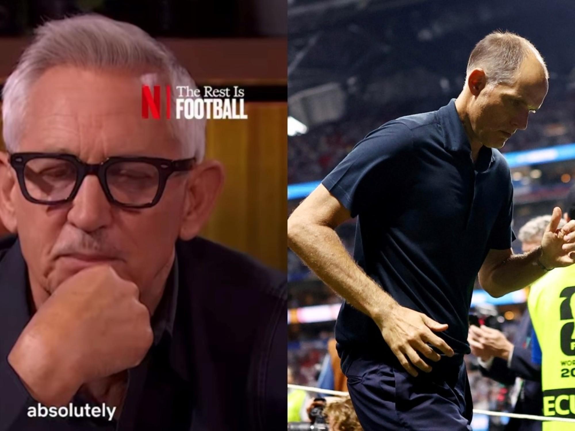 Gary Lineker apuntó contra Thomas Tuchel por su planteo defensivo frente a Lionel Messi