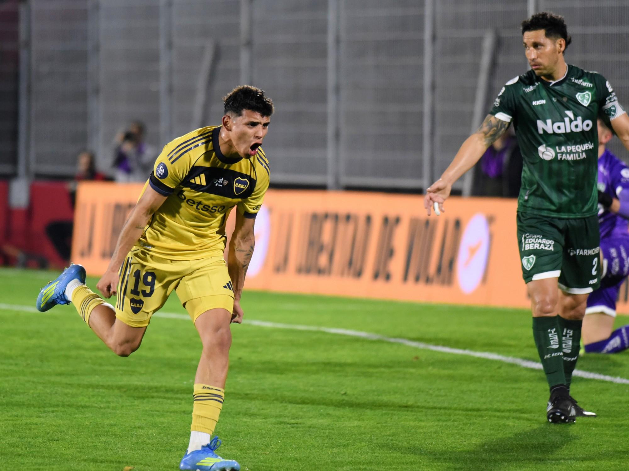 Boca liquidó el partido ante Sarmiento con el bautismo de gol de un juvenil