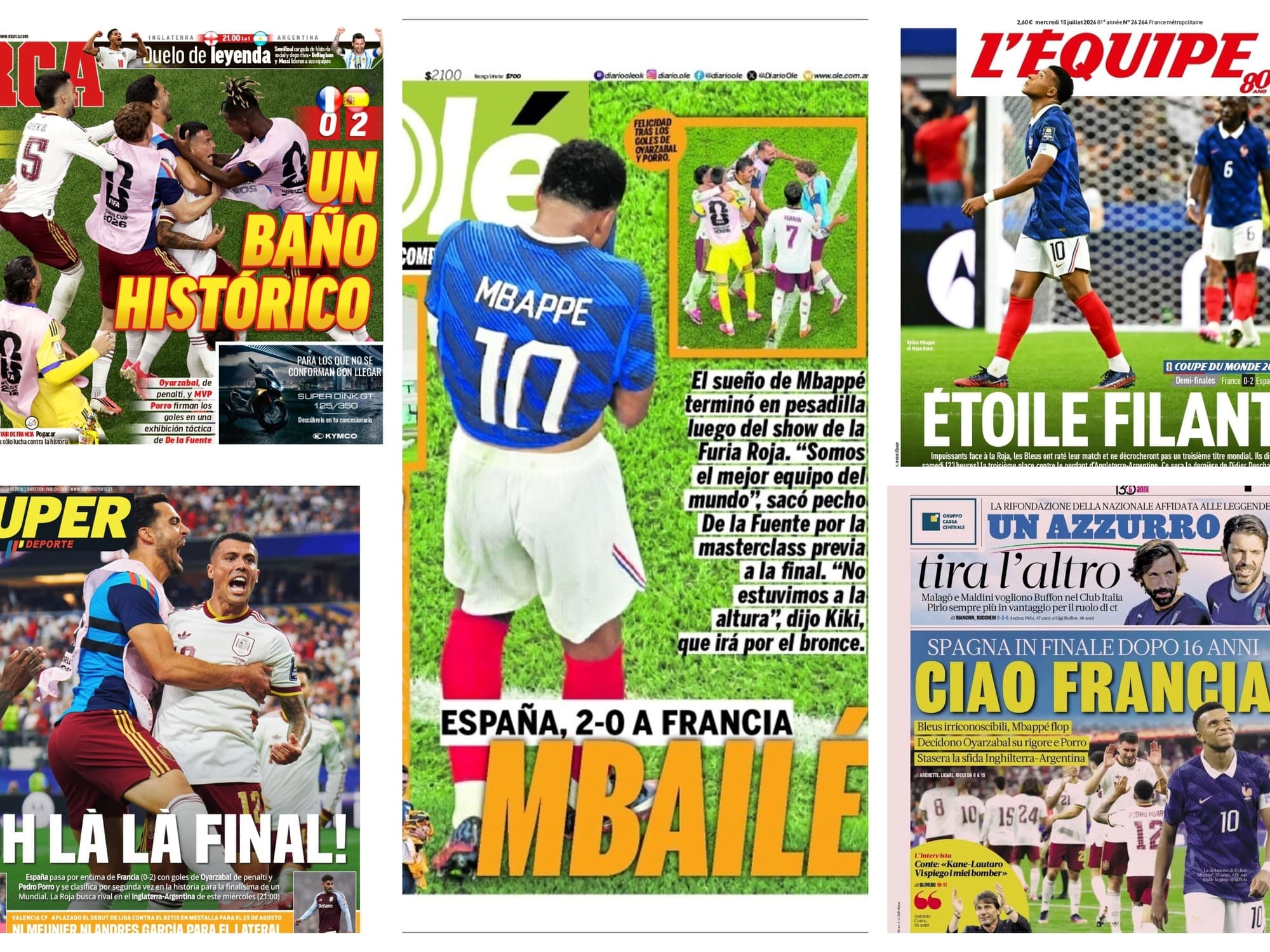 Impacto mundial: la prensa internacional se rinde ante España y castiga la caída de Francia